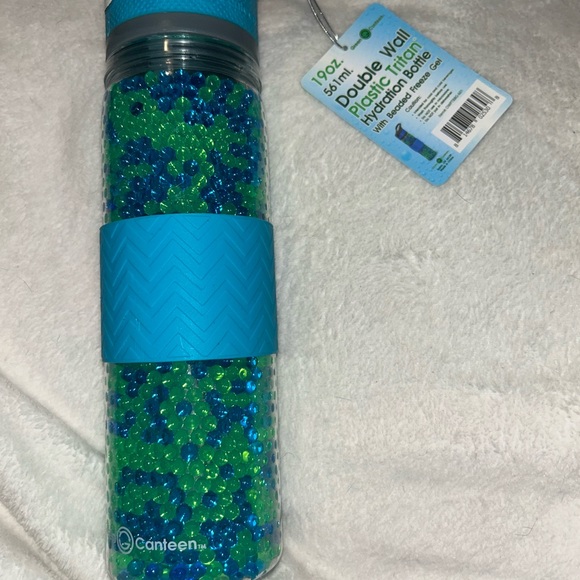 Blue and Green Double Wall Hydrationwater bottle plastic  (19oz, 561ml) - Picture 1 of 1